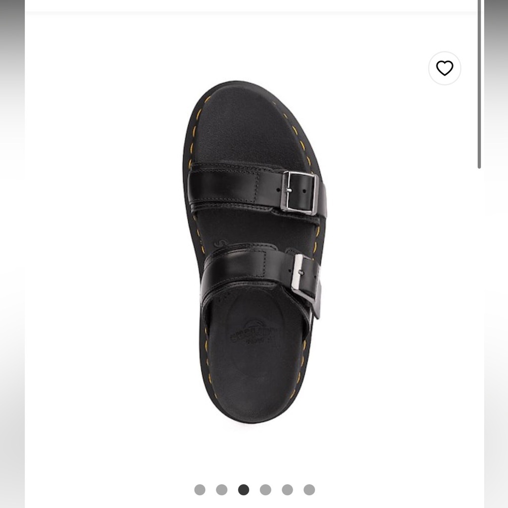 Dr. Martens Black Leather Double Buckle Slide Sandals
